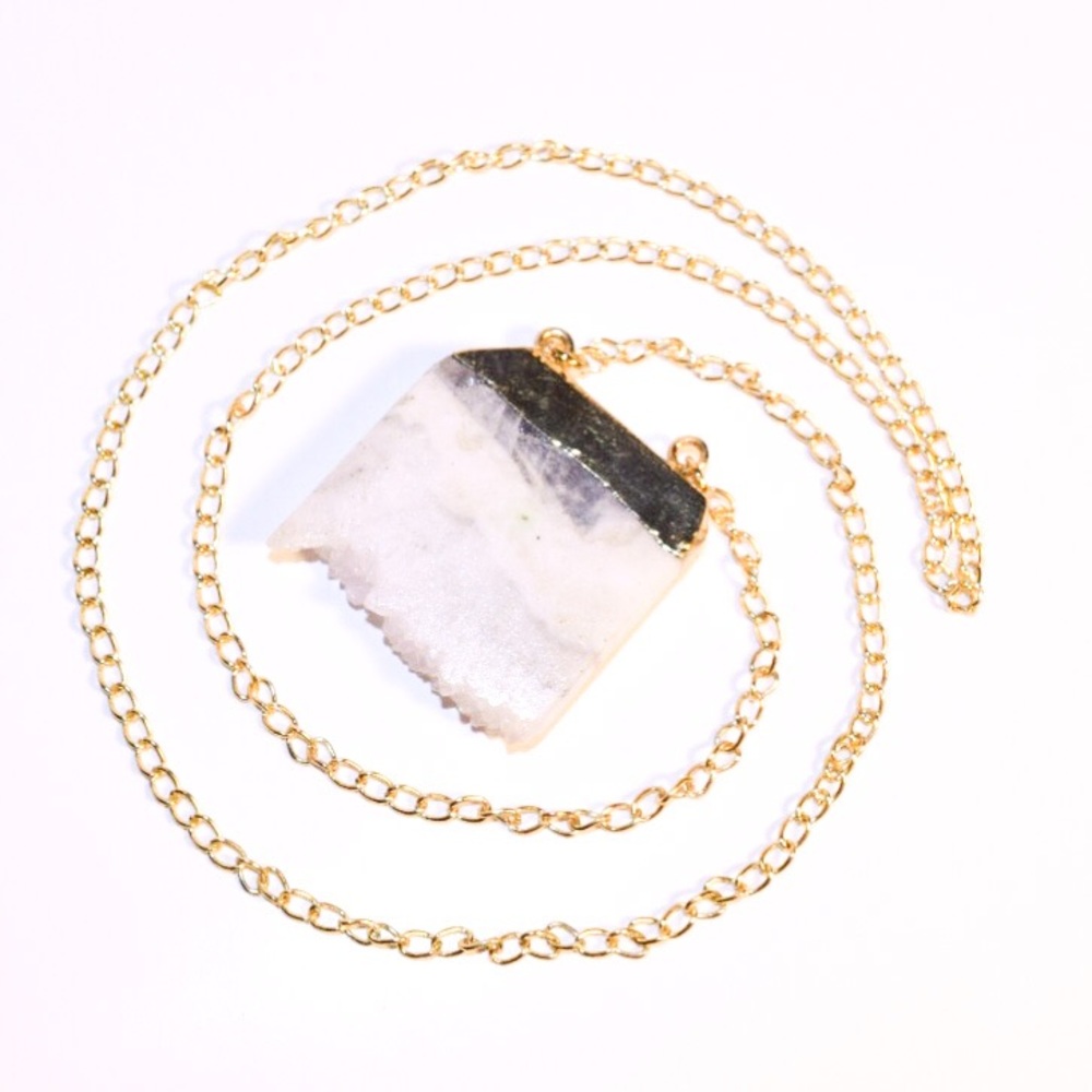 Large Gold Chunky Crystal Necklace